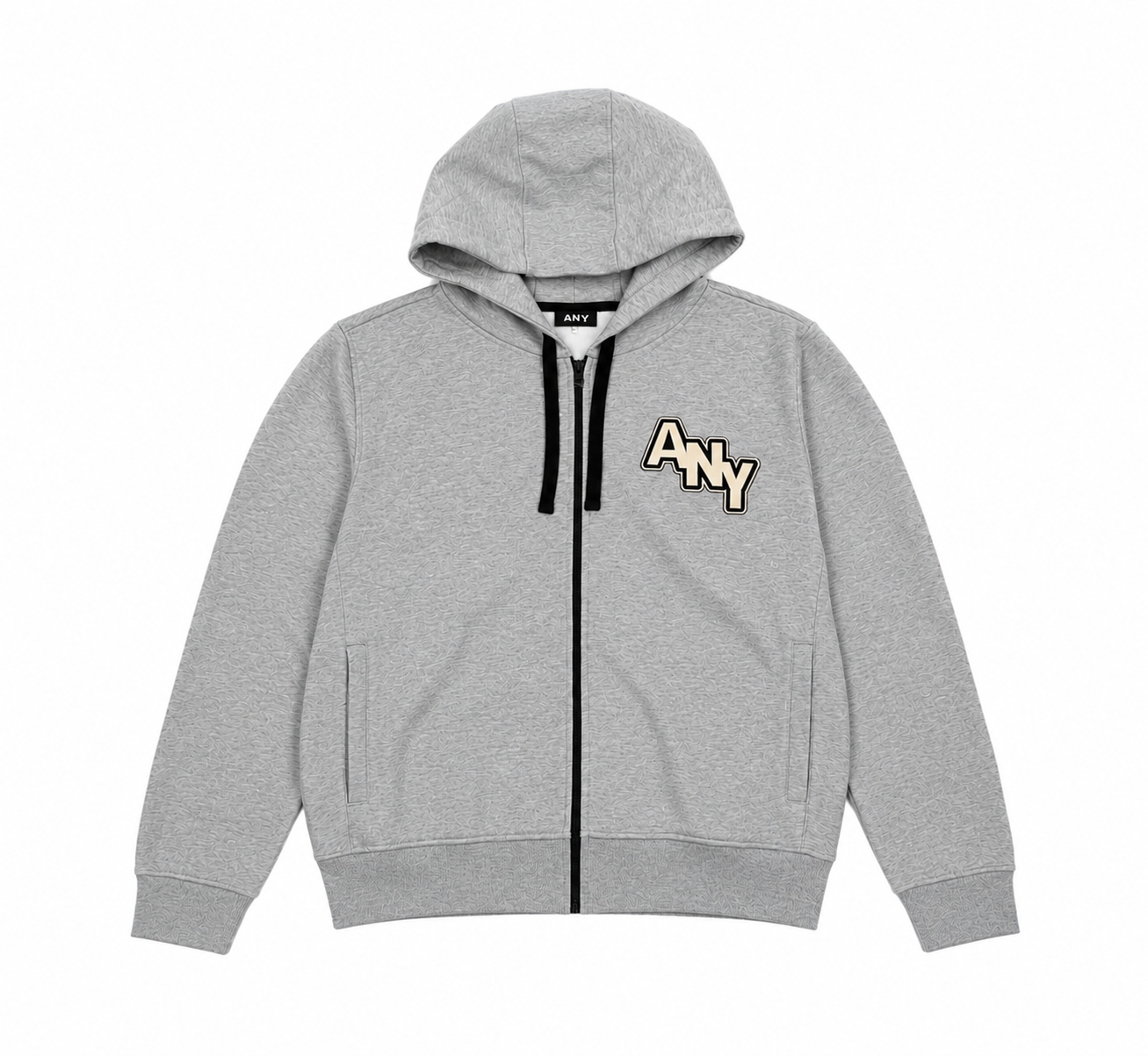 ANY BASIC GREY ZIP-HOODIE